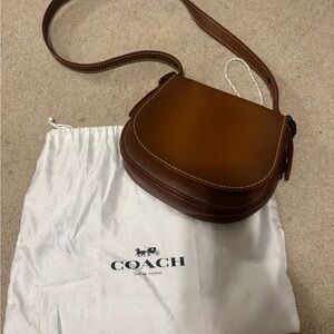 Coach Saddle Bag - Tan Leather Crossbody Bag